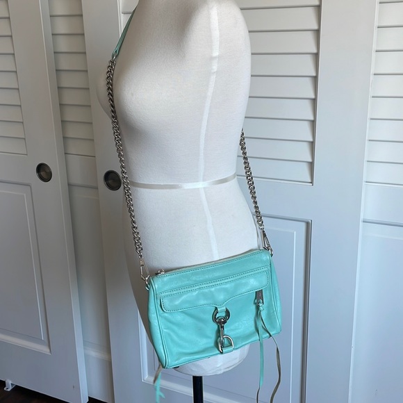 Rebecca Minkoff Ice Blue Crossbody Purse | 100% Leather - Picture 1 of 14